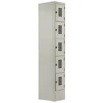 product of Winholt WL-55 Beige 1-Column Locker w/ (5) 10" x 12" x 12" Compartments, Perforated Doors