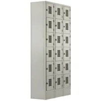 product of Winholt WL-618-15 Beige Floor Mounted Lockers w/ 6-Tier - 36"W X 15"D X 78"H