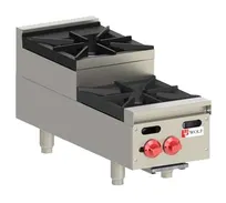 product of Wolf AHP212U 12" Countertop Step-Up Gas Hotplate with (2) Burners, Manual Controls, 60.000 BTU