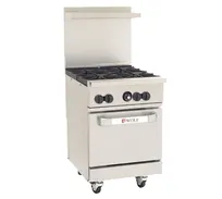 product of Wolf C24S-4B 24" Gas Restaurant Range w/ (4) Open Burners, (1) Space Saver Oven, 143.000 BTU