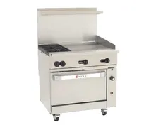 product of Wolf C36C-2B24G 36" Gas Restaurant Range w/ (2) Burners, 24" Griddle Right, (1) Convection Oven, 135.000 BTU