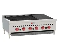 product of Wolf SCB36 36" Countertop Gas Radiant Charbroiler w/ (6) Burners, 87.000 BTU