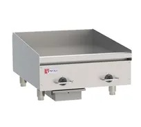 product of Wolf WEG24E 24" Countertop Electric Griddle with 24" x 24" Surface, 1/2" Steel Plate, Thermostatic Controls