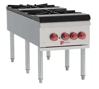 product of Wolf WSPR2F 18" Gas Stock Pot Range w/ (2) Two Ring Burners, Front to Back Design, 220.000 BTU