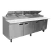 Delfield 18699PTLP 99" 3-Section Refrigerated Pizza Prep Table w/ 3 Doors, (4) 12"x20" Pan 1 image