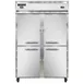 Continental Refrigerator 2RFNSSHD 52" 2-Section Reach-In Refrigerator Freezer Combo w/ 4 Half Solid Doors 1 image