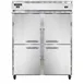 Continental Refrigerator 2RFENHD 57" 2-Section Reach-In Refrigerator Freezer Combo w/ 4 Half Solid Doors 1 image