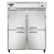 Continental Refrigerator 2RFENSSHD 57" 2-Section Reach-In Refrigerator Freezer Combo w/ 4 Half Solid Doors 1 image