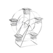 GET 4-92065 Ferris Wheel Basket Holder, 14-1/2" x 7" x 18-1/2", Chrome, Holds 5 Baskets 1 image