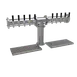 Glastender PT-10-SS Draft Tower, Countertop, 10 Stainless Steel Faucets, 4" Column, Stainless Steel 1 image