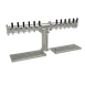 Glastender PT-12-MF Draft Tower Ctr Air‑Cooled 12 Steel Faucets 4" Mirror Finish Column Drain Pan 1 image