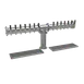 Glastender PT-14-SS Draft Tower, Countertop, Air‑Cooled, 1 4" Column, 14 Faucets, Drain Pan 1 image