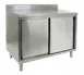 GSW USA CTD-P3036S 36" Sliding Doors Work Table with Mid-Shelf / Polished Stainless Steel Top 1 image