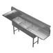 GSW USA DT18243D-L 90" Straight Soiled Dishtable, 16 Gauge - (3) 20" Sink Bowl / Left to Right 1 image