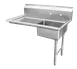 GSW USA DT60U-R 60" Soiled Undercounter Dishtables with Sink Bowl - 16 Gauge / Left Drainboard 1 image