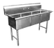 GSW USA SE15153N Three Compartment Sink, 51-3/8"W X 21"D X 45"H 1 image