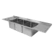 GSW USA SH12123DDN Sink, Three Compartment, Drop-In, 60"W X 18"D X 14"H 1 image