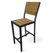 JustChair PW80630 Stacking Outdoor Barstool, Teak Oil Perma-Wood Back & Seat, Dark Gray Powder Coat Aluminum Frame 1 image