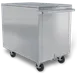 Kloppenberg CC-300 Ice Shuttle Cart - Gray 300 lb Stl Bin 24" Door 1" Drain Hinged 5" Casters USA 1 image