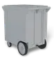 Kloppenberg PCC-250 Ice Shuttle Cart, 250 lb Gray Plastic Bin with Hinged Cover, NSF, Made in USA 1 image
