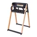 Koala KB615-02 Stowe High Chair, 18"W x 21"D x 27.5"H, Black Seat, Natural Beechwood Frame, Flat-Fold Design 1 image