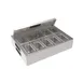 Krowne KR-GT24 Garnish Station, Fits 24" x 24", 10 Cups, Ice Pack, Cover, NSF, Stainless Steel 1 image