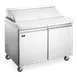 Omcan USA 50129 36" 2-Section Mega Top Sandwich and Salad Prep Table, 15 Pans, Stainless Steel 1 image