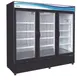 Serv-Ware GF72B-HC 83" Three-Section Glass Door Freezer Merchandiser, 23 cu ft, 5/8 HP Compressor, LED Display 1 image