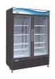 Serv-Ware GR48B-HC 56" Two-Section Black Refrigerator, 23 cu. ft., Glass Door, LED Display 1 image