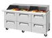 Turbo Air TST-72SD-30-D6-N-SL 72" 3-Section Mega Top Sandwich Prep Table, 6 Drawers, 30 Pans, Stainless Steel 1 image
