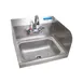 BK Resources CP-2D-1410-SS-PG 14" Wall Mounted Hand Sink with Faucet - 3 Splashes 1 image
