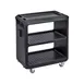 Cambro BC225110 NSF Black Polyethylene 3-Shelf Service Cart - 28" x 16" x 32.25" 1 image