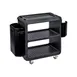 Cambro BC225110 NSF Black Polyethylene 3-Shelf Service Cart - 28" x 16" x 32.25" 2 image