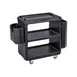 Cambro BC225110 NSF Black Polyethylene 3-Shelf Service Cart - 28" x 16" x 32.25" 3 image