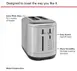 KitchenAid KMT2109SX 2 Slice Automatic Toaster with Extra Wide Slots, Brushed Stainless Steel Color 2 image