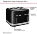 KitchenAid KMT4109BM 4 Slice Automatic Toaster w/ Extra Wide Slots, Black Matte Color 2 image