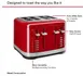 KitchenAid KMT4109ER 4 Slice Automatic Toaster w/ Extra Wide Slots, Empire Red Color 2 image
