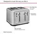 KitchenAid KMT4109SX 4 Slice Automatic Toaster w/ Extra Wide Slots, Brushed Stainless Steel Color 2 image