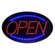 Alpine Industries ALP497-02 LED Open Sign 23" x 14" Wall Black Glass Fl/Steady Chain Cord Switch 1 image
