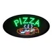 Alpine Industries ALP497-07 LED Pizza Sign 23"W x 14"H Wall-Mount Black Alum Fl/Steady C+Cord Switch 1 image