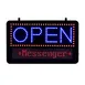 Alpine Industries ALP497-10 LED Open Sign, 11"W x 1-1/2"D x 13"H, Black, 99 Msg, Chain, 12V Adapter 1 image