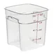 Cambro 8SFSPROCW135 CamSquare FreshPro 8 Qt Container, 9" L x 9" W x 9-3/5" H, PC Clear, NSF, No Lid 1 image