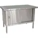 Omcan USA 24399 Cabinet Base with Sliding Doors Work Table with Mid-Shelf, 72"W x 30"D 1 image