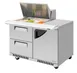 Turbo Air TST-48SD-12M-D2R(L)-FB-N 48" 1-Door & 2-Drawer Mega Top Sandwich and Salad Prep Table, 12 Pans, Stainless Steel 2 image