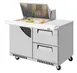 Turbo Air TST-48SD-12M-D2R(L)-FB-N 48" 1-Door & 2-Drawer Mega Top Sandwich and Salad Prep Table, 12 Pans, Stainless Steel 1 image