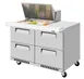 Turbo Air TST-48SD-12M-D4-FB-N(-LW) 48" 4-Drawer Mega Top Sandwich and Salad Prep Table, 12 Pans, Front Breathing 1 image