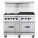 Standard Range SR-R48-24CB 48" Gas Restaurant Range w/ (4) Burners & 24" Charbroilers 1 image