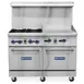 Standard Range SR-R48-24MG 48" Gas Restaurant Range w/ (4) Burners, 24" Griddle & (2) Ovens 1 image