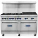 Standard Range SR-R60-24CB 60" Gas Restaurant Range w/ (6) Burners & 24" Charbroilers 1 image
