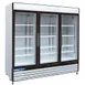 Hubert 69K-119 81" Glass Door Freezer Merchandiser, 3‑Section, White Finish, LED Lighting, Compressor 1 image